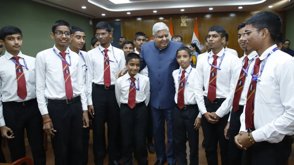 Sainik School Chittorgarh with Vice President