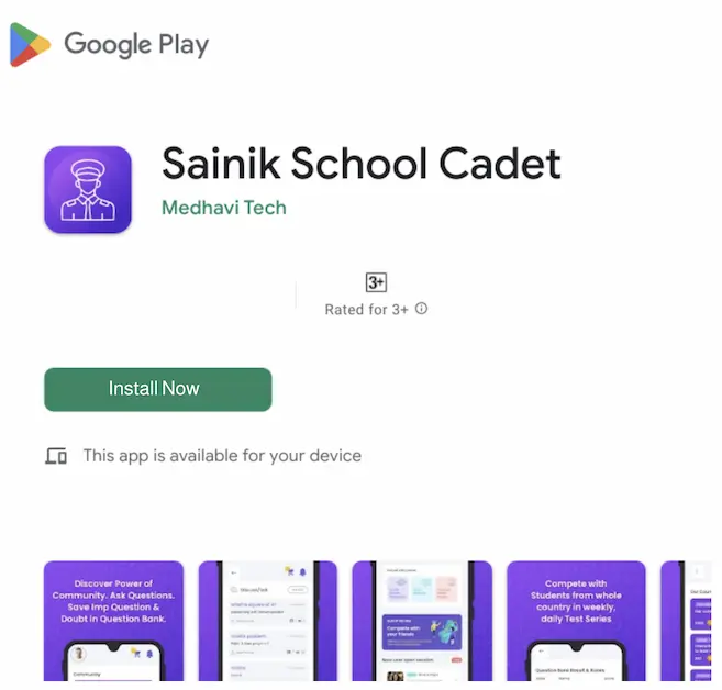 Sainik School Cadets 2024