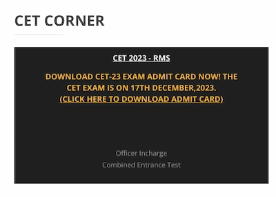 RMS Admit Card Notification 2023
