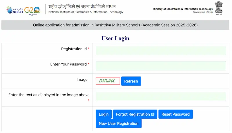 Login Screen RMS 2024