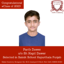 Parth Selected in Sainik School Kapurthala, Punjab